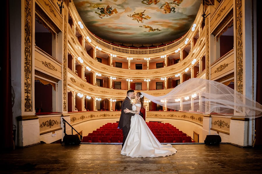 le foto di matrimonio in teatro